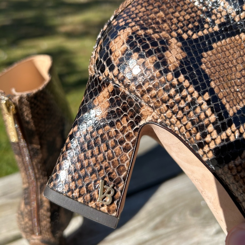 Veronica Beard Brown Python Snakeskin Leather Squ… - image 8